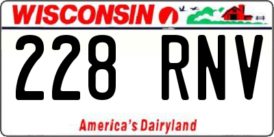 WI license plate 228RNV