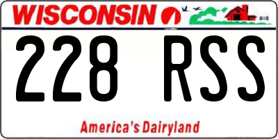 WI license plate 228RSS