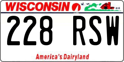 WI license plate 228RSW
