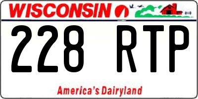 WI license plate 228RTP