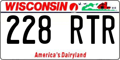 WI license plate 228RTR
