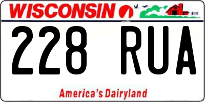 WI license plate 228RUA