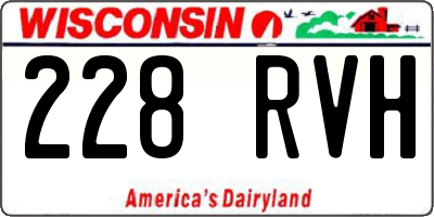 WI license plate 228RVH
