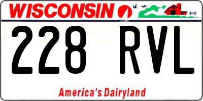 WI license plate 228RVL