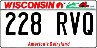 WI license plate 228RVQ