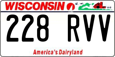 WI license plate 228RVV