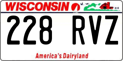 WI license plate 228RVZ