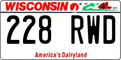 WI license plate 228RWD