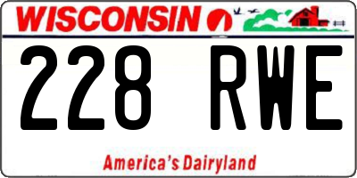 WI license plate 228RWE