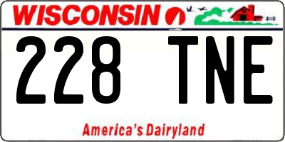 WI license plate 228TNE