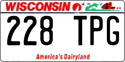 WI license plate 228TPG