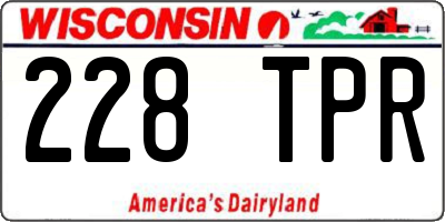 WI license plate 228TPR