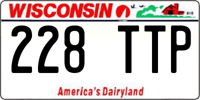 WI license plate 228TTP