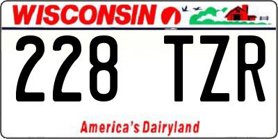 WI license plate 228TZR