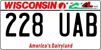 WI license plate 228UAB