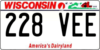 WI license plate 228VEE