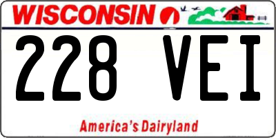 WI license plate 228VEI