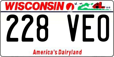 WI license plate 228VEO