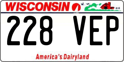 WI license plate 228VEP