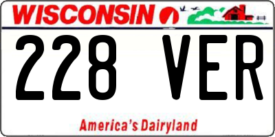 WI license plate 228VER