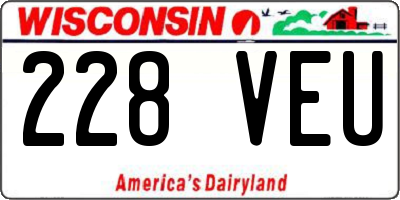 WI license plate 228VEU