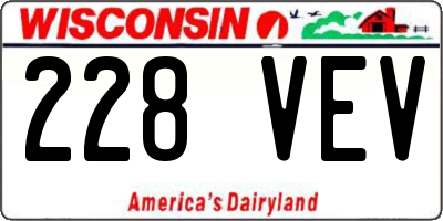 WI license plate 228VEV
