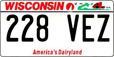 WI license plate 228VEZ