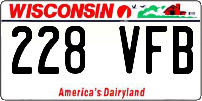 WI license plate 228VFB