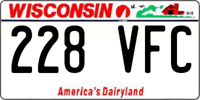 WI license plate 228VFC