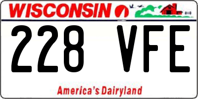 WI license plate 228VFE