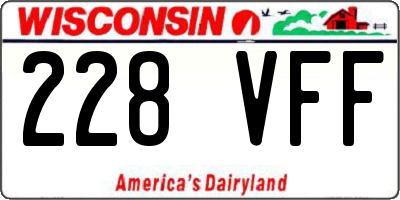 WI license plate 228VFF