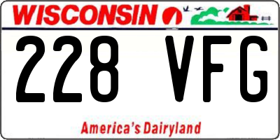 WI license plate 228VFG