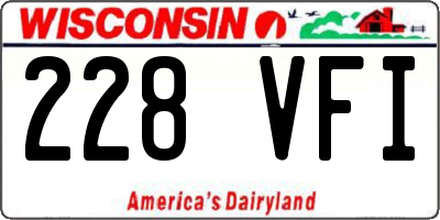 WI license plate 228VFI