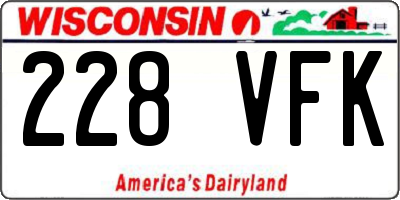 WI license plate 228VFK