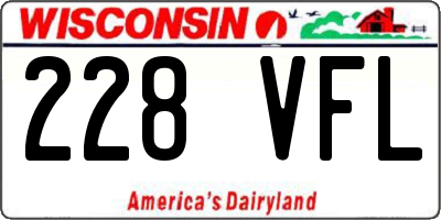 WI license plate 228VFL