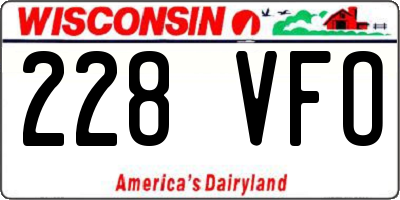 WI license plate 228VFO