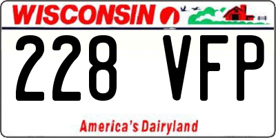 WI license plate 228VFP
