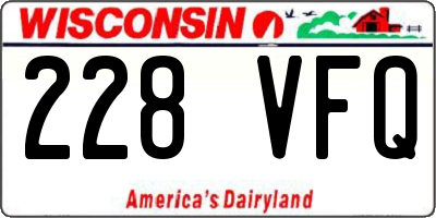WI license plate 228VFQ