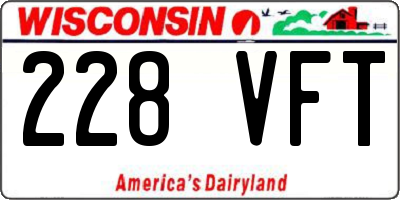 WI license plate 228VFT