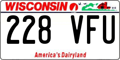 WI license plate 228VFU