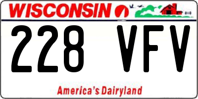 WI license plate 228VFV