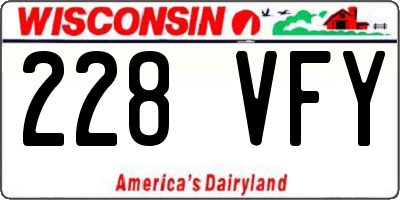 WI license plate 228VFY