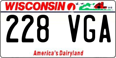 WI license plate 228VGA