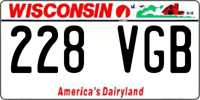 WI license plate 228VGB