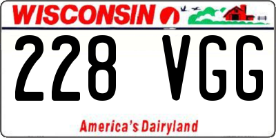 WI license plate 228VGG