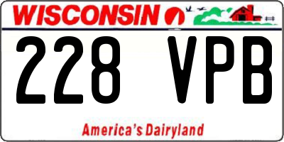 WI license plate 228VPB