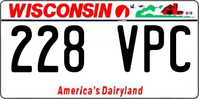 WI license plate 228VPC