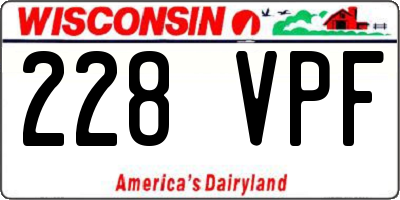 WI license plate 228VPF