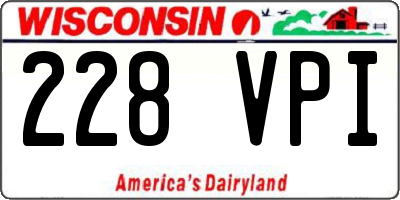 WI license plate 228VPI