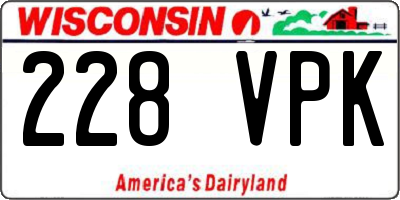 WI license plate 228VPK